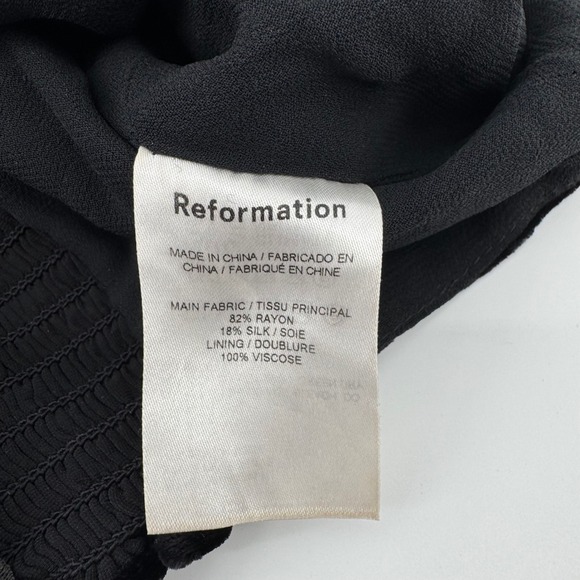 Reformation Black Velvet Crop Top Sweetheart Neckline Sleeveless Size 6 - Picture 4 of 7